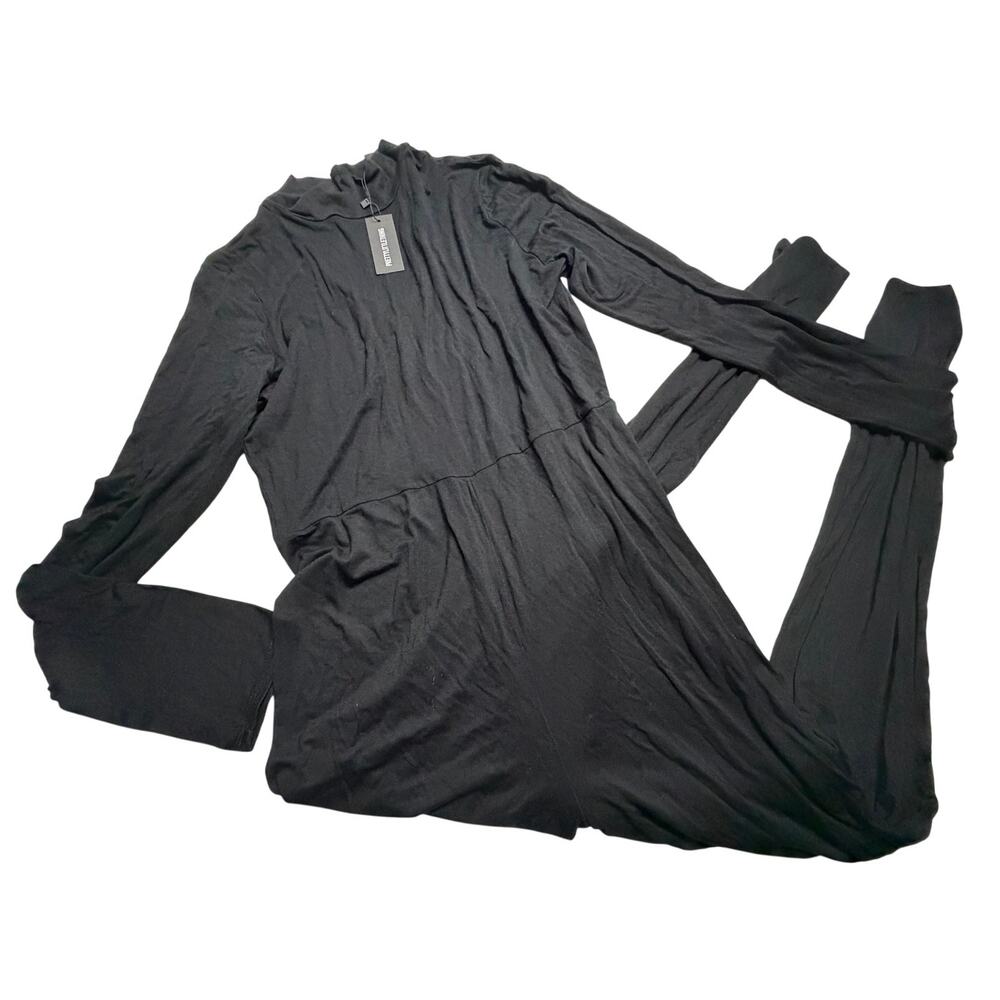 NEW Black Roll Neck Long Sleeve Jumpsuit Size 16 PrettyLittlethings